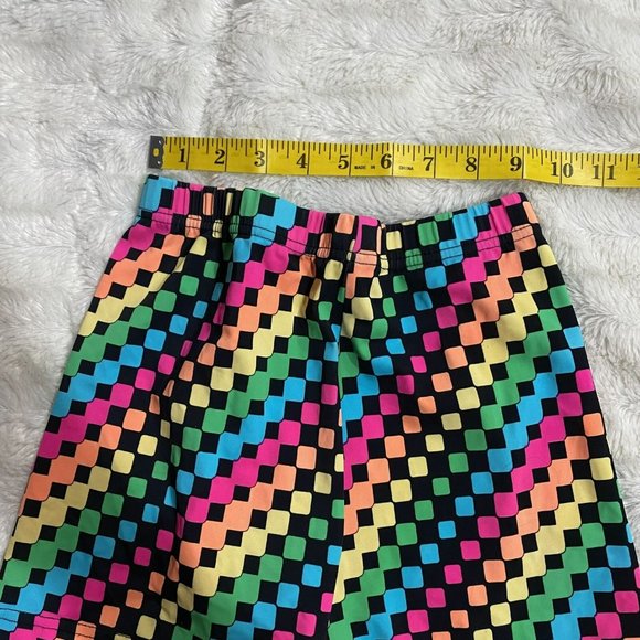 Multicolor Women's Colorblock Nylon Blend Elastic Waist Athletic Shorts Size M - Picture 5 of 8